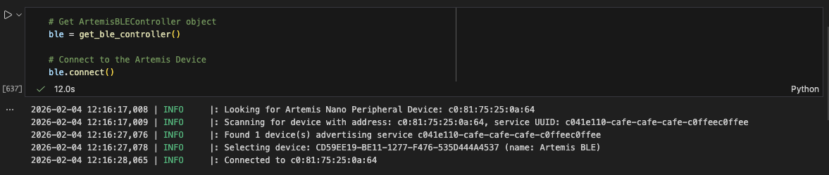 Successful BLE Connection from Computer