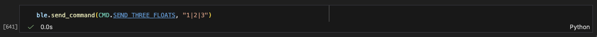 Task 2 Python SEND_THREE_FLOATS command